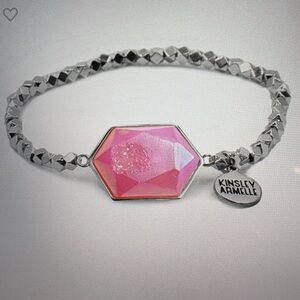 💋💐💋 KINSLEY ARMELLE SILVER BLUSH QUARTZ BRACELET 💋💐💋 NWT 💋💐💋